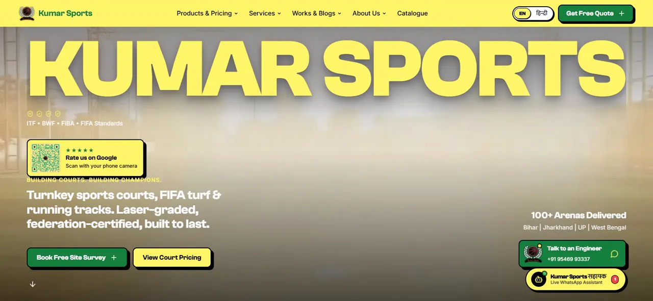 Sports Court Construction Website